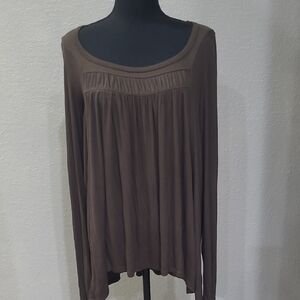 Dark Green Long Sleeve We the Free Medium Ribbed Knit Oversized Tunic Top